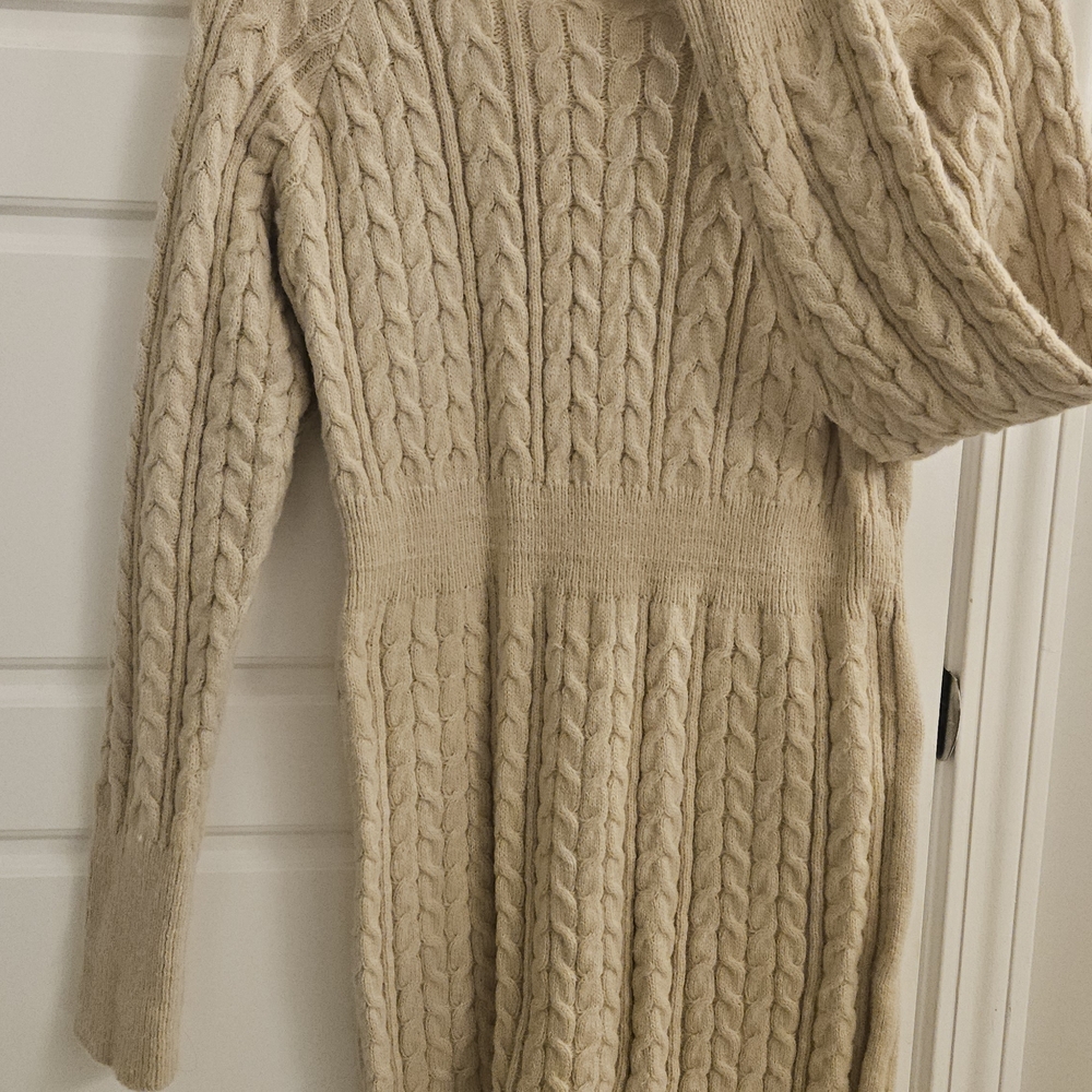 SHEIN Beige Cable Knit Sweater